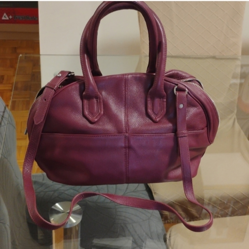 Aimee Kestenberg Burgundy Leather Satchel